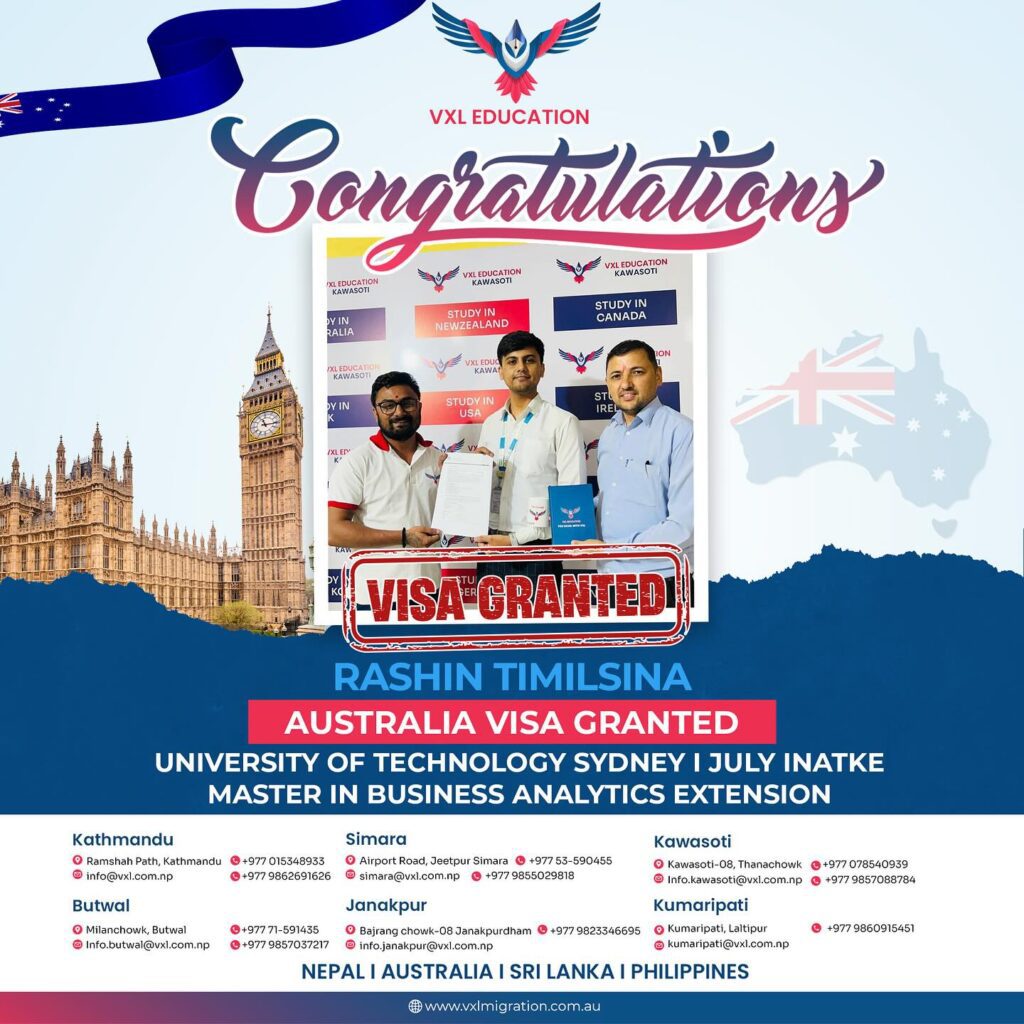 Rashin Timilsina Secures Australian Student Visa for UTS