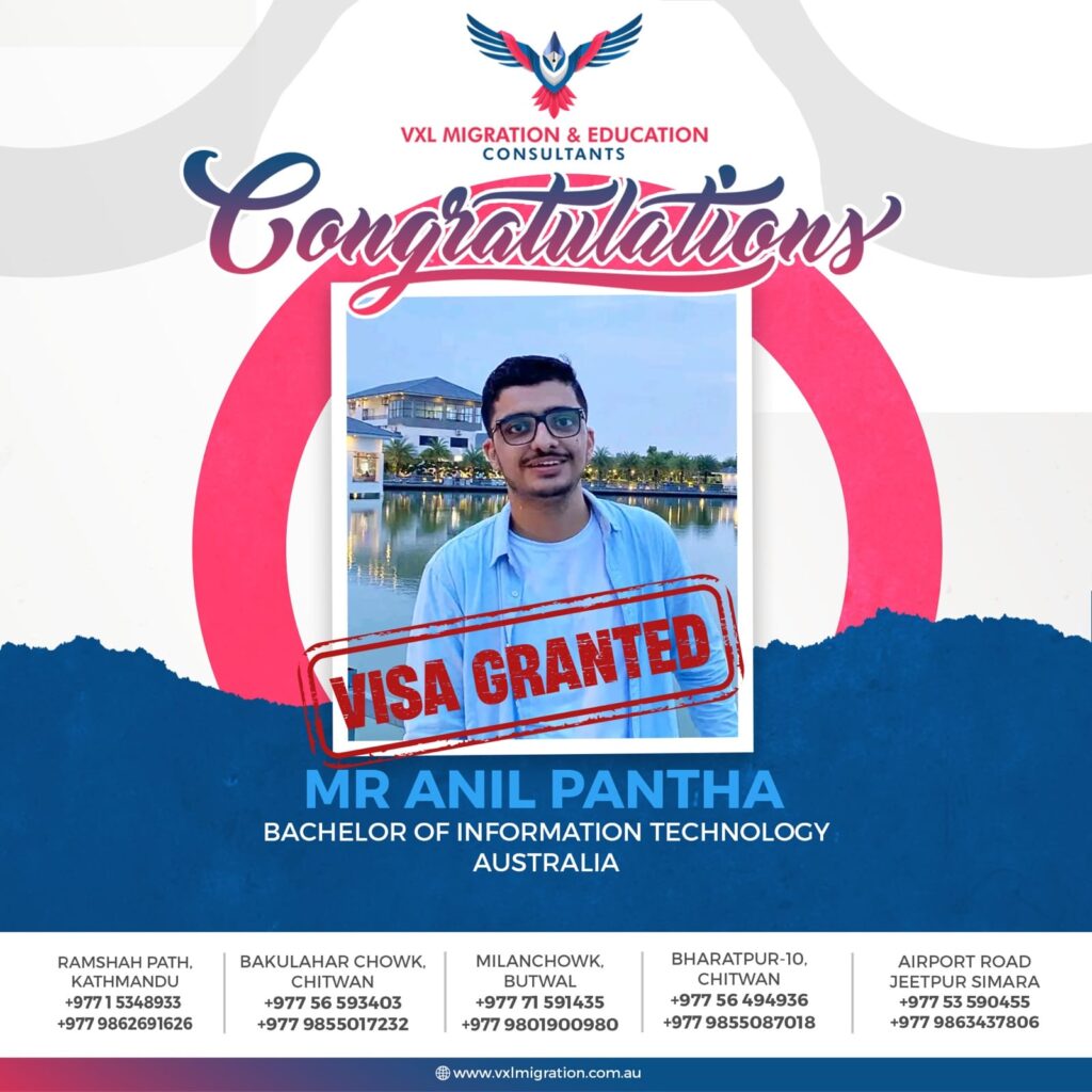 Anil Pantha Heads to Australia for IT Studies