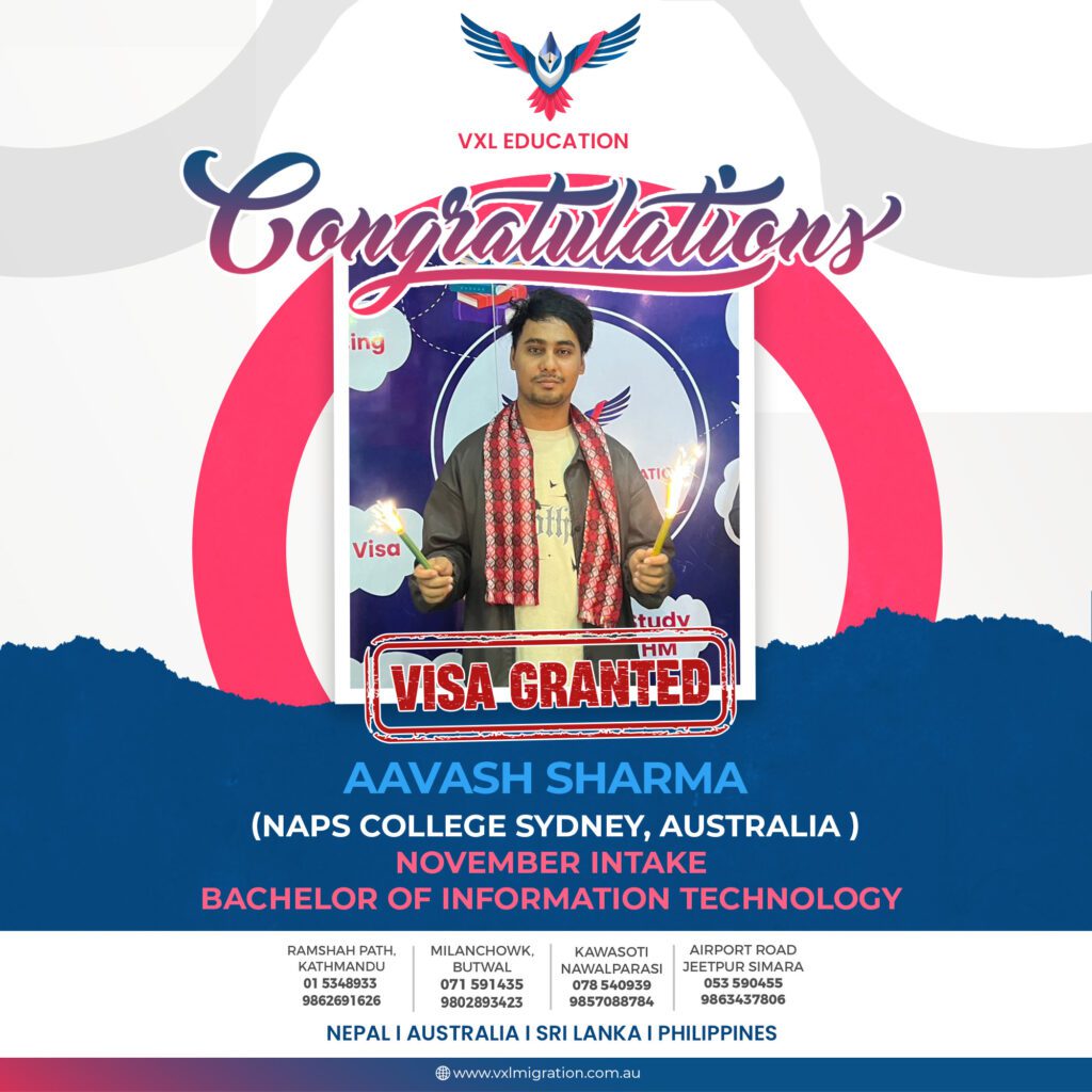 Aavash Sharma Visa Granted for Australia