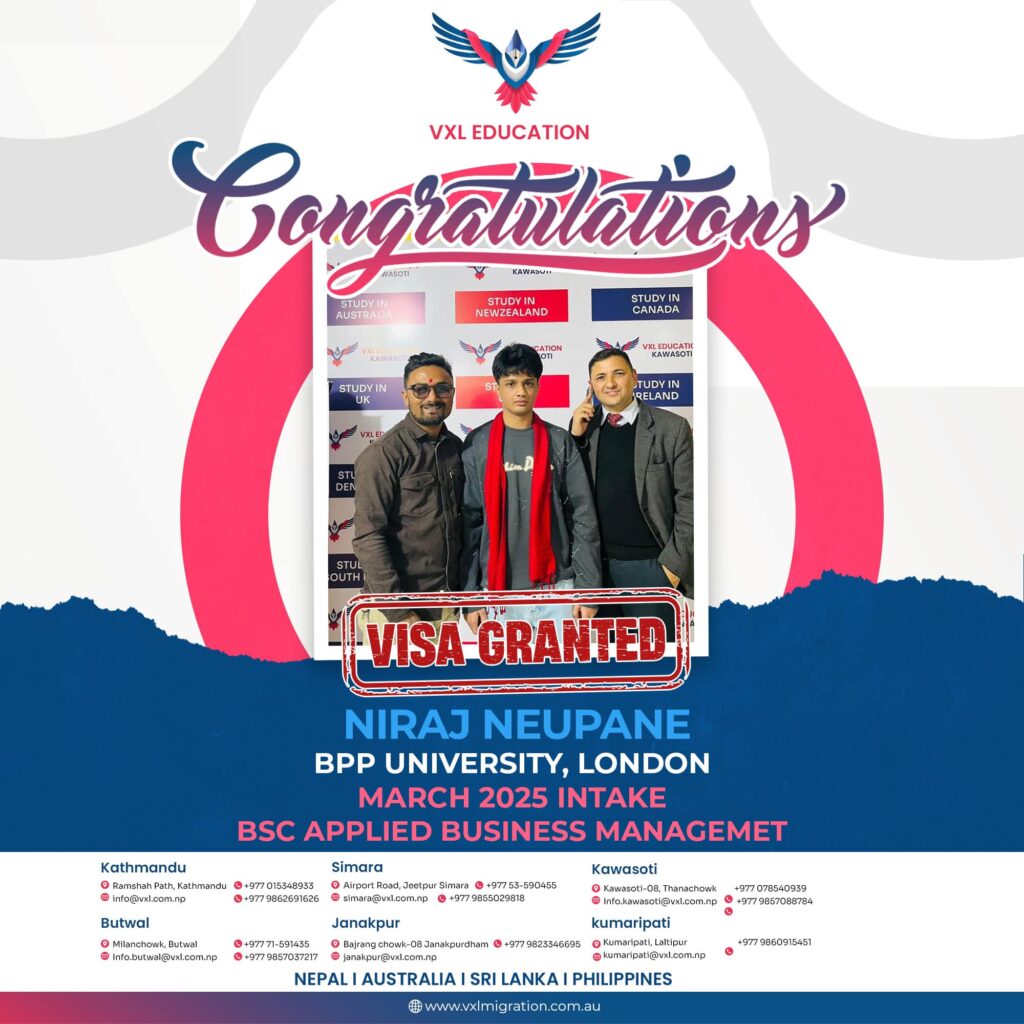 Niraj Neupane Heads to London for Business Studies