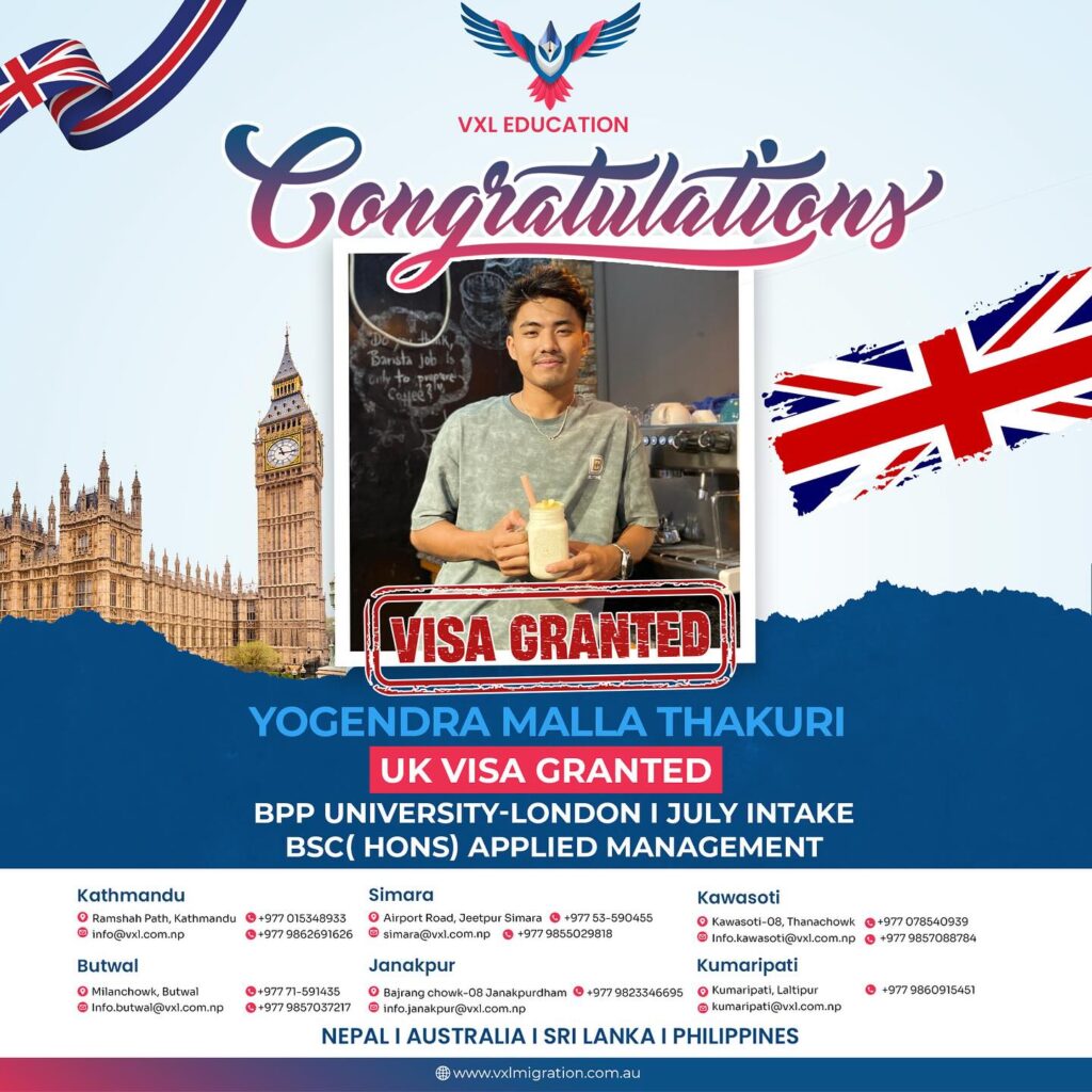 Yogendra Malla Thakuri Granted UK Student Visa for BPP University