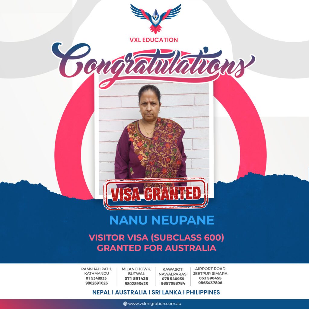 Australia Visitor Visa Granted to Nanu Neupane