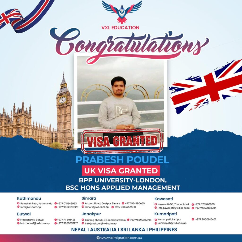 Prabesh Poudel Granted UK Visa for Business Studies at BPP