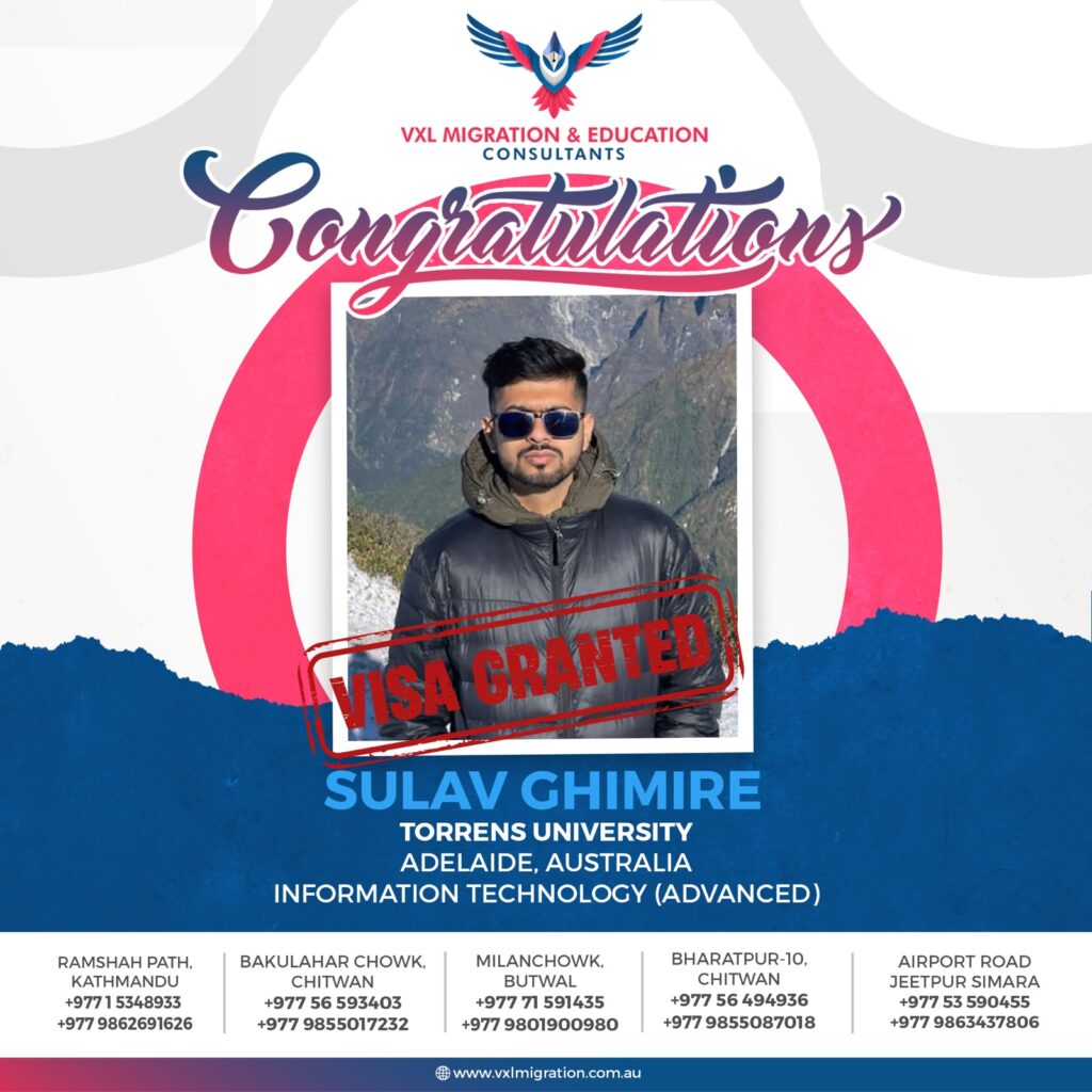 Sulav Ghimire Heads to Torrens University, Australia