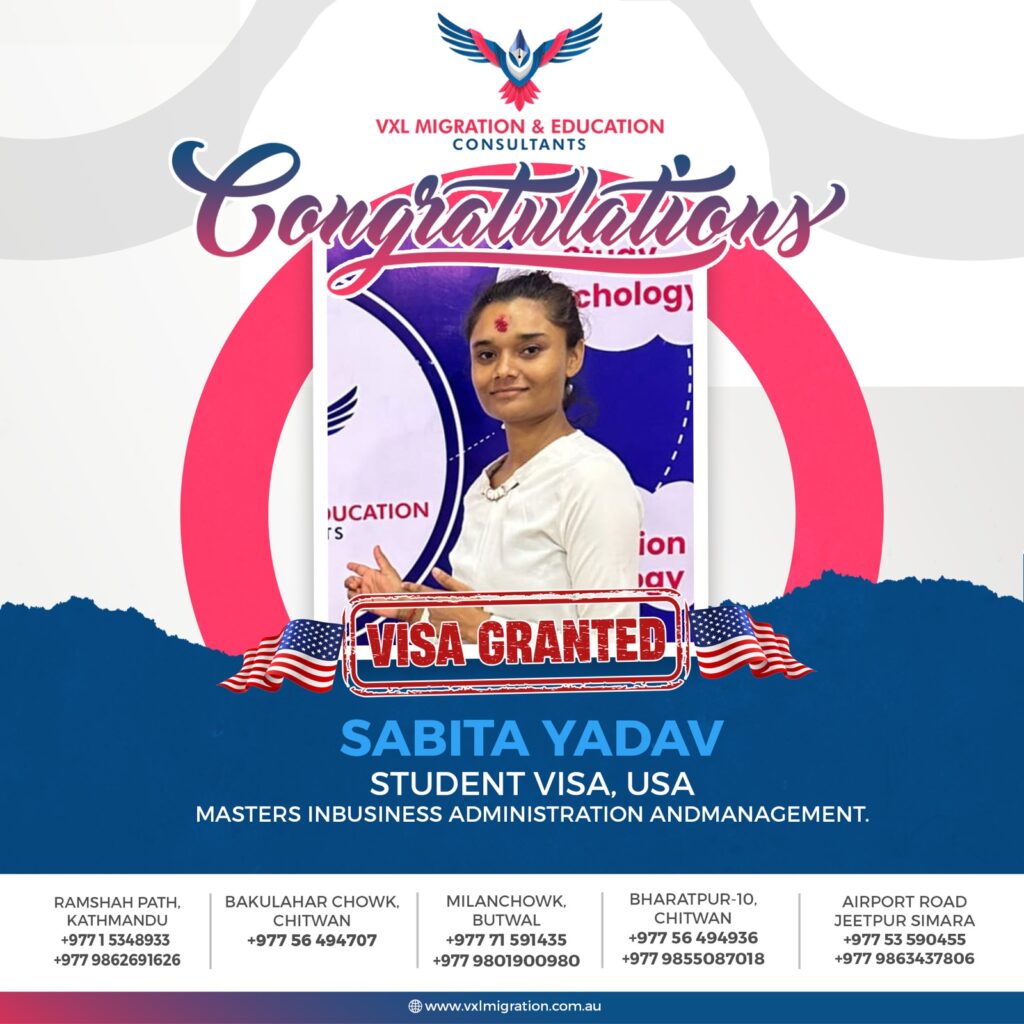Sabita Yadav Receives US Student Visa for MBA Program