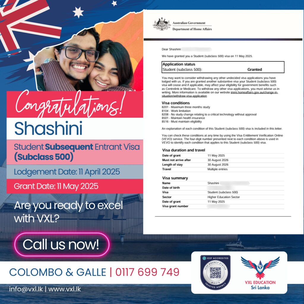 Shashini’s Visa Success Opens a New Chapter